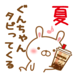 ぐんちゃんの名前スタンプうさたん夏編