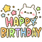 可愛くお祝い♡顔文字うさぎ♪