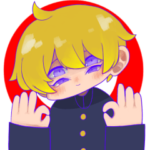 男子中学生の眼スタンプ