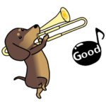 激しく尻尾をふるイヌ