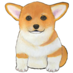 絵本みたいなコーギーのスタンプ