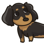 ダックス大好きスタンプ◆黒タン