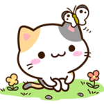 シンプルな小さい三毛猫