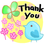 やさしい猫と花のスタンプ