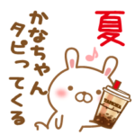 かなちゃんの名前スタンプうさたん夏編