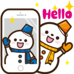 動く★雪だるまスタンプ
