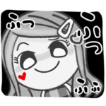  ロングヘアガールスタンプ