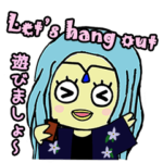 バケどこ英語スタンプ みっちゃん編