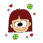 赤いワンピースの女の子のシンプルスタンプ