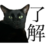 黒猫ぶりこの了解スタンプ