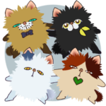 フワッと飛び出る! 仲良しブチャ猫