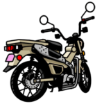 茶色いミニバイクでGO！