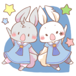 やんちゃで仲良しな双子うさぎ