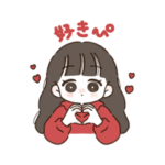 推し活女の子のスタンプ（赤色）