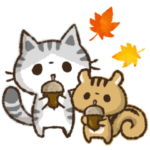 コハマとコエリの秋スタンプ