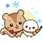 シマリスとシマエナガの冬ほっこりスタンプ