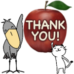 ✨りんご✨ハシビロコウと猫/英語