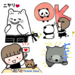 動物たちとオシャレGirl の和み系スタンプ