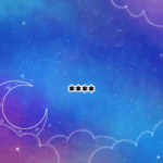 星を眺めるテキストスタンプ