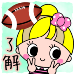 カラフルガールちゃんかわいいラグビー応援