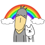 ハシビロコウと犬✨