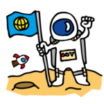 帰り際の宇宙飛行士