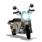 飛び出す！茶色いミニバイク