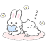 白いこねこと白いこうさぎスタンプ 3