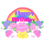 毎日使えるスタンプ特集「紫陽花アフロ猫」