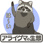 アライグマの生態：どうぶつアニメスタンプ