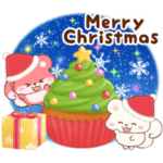 紅白リスと冬の食べ物