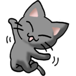 猫ねこにゃんこ　その7　黒（踊る猫）