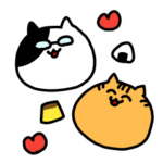めがね白黒にゃんこ＆茶とらにゃんこ