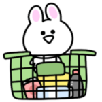 家族連絡。シュールなミニ白うさぎ