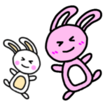 ピンクうさこと白うさこ