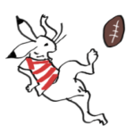 鳥獣戯画でラグビースタンプ