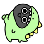 恐竜になった。シュールなミニ黒猫