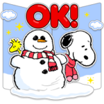 飛び出す！スヌーピー冬のイベントスタンプ