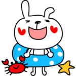 Loveウサギの夏スタンプ