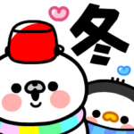 背景が動く！冬のおやじ君とペンギンちゃん