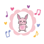 手描きうさぎスタンプ　背景あり