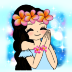 可愛いハワイの女の子　黒髪ロング