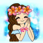 可愛いハワイの女の子　茶髪ロング