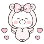 リボンちゃんとくまぽこの仲良しスタンプ
