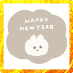 シンプルくすみカラーのお正月スタンプ♡