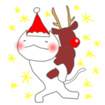 クリスマスの白猫サンタ