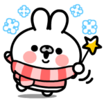 背景が動く！ウサギちゃんの冬スタンプ