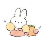ゆるにんじんとうさぎのスタンプ