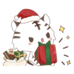 ホワイトタイガーとシロウサギの冬