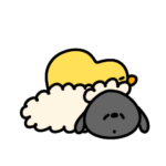 へんてこなヒヨコとひつじカップルスタンプ